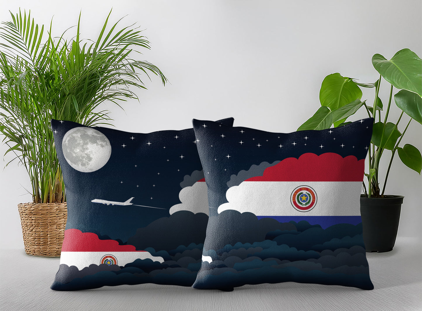 Paraguay Night Clouds Pillow Case and Pillow Throw