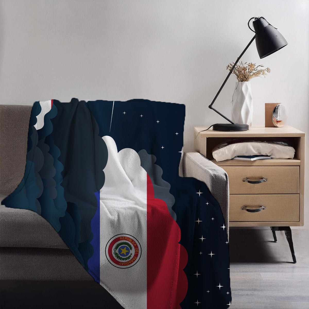 Paraguay Night Clouds Blankets & Throws | Premium Soft Blankets | City Posters Plus