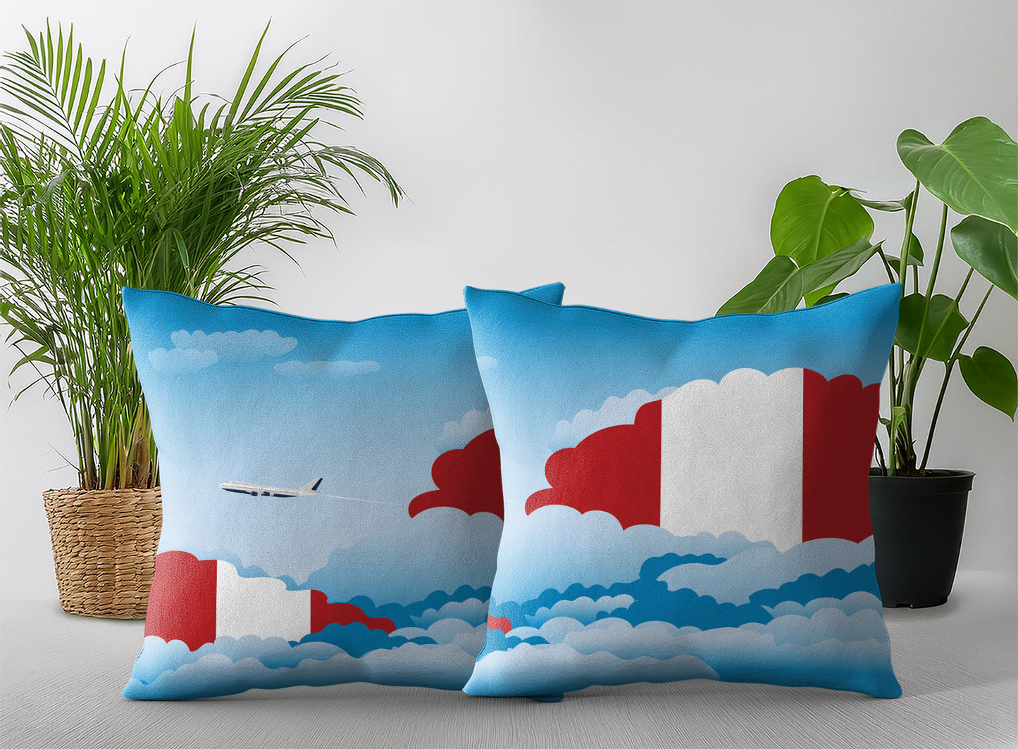 Peru World Airplane Day Clouds Square & Rectangle Pillow Cases | Aviation Decorative Pillow Covers
