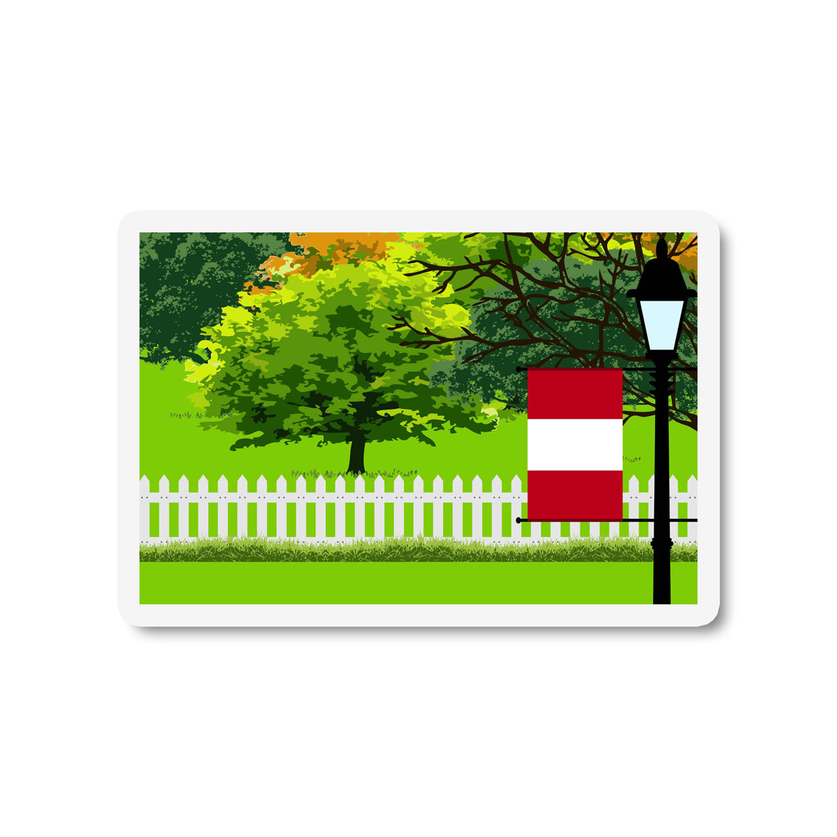 Peru Trees Street Lamp Fridge Magnet