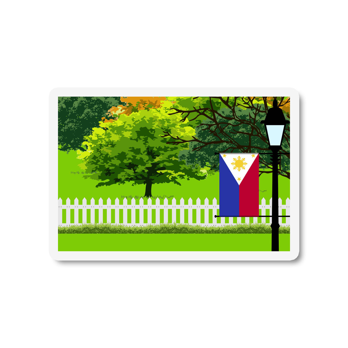Philippines Trees Street Lamp Fridge Magnet