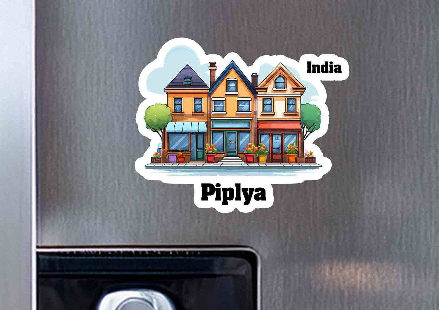 Piplya Three Home Office Shop Fridge Magnet