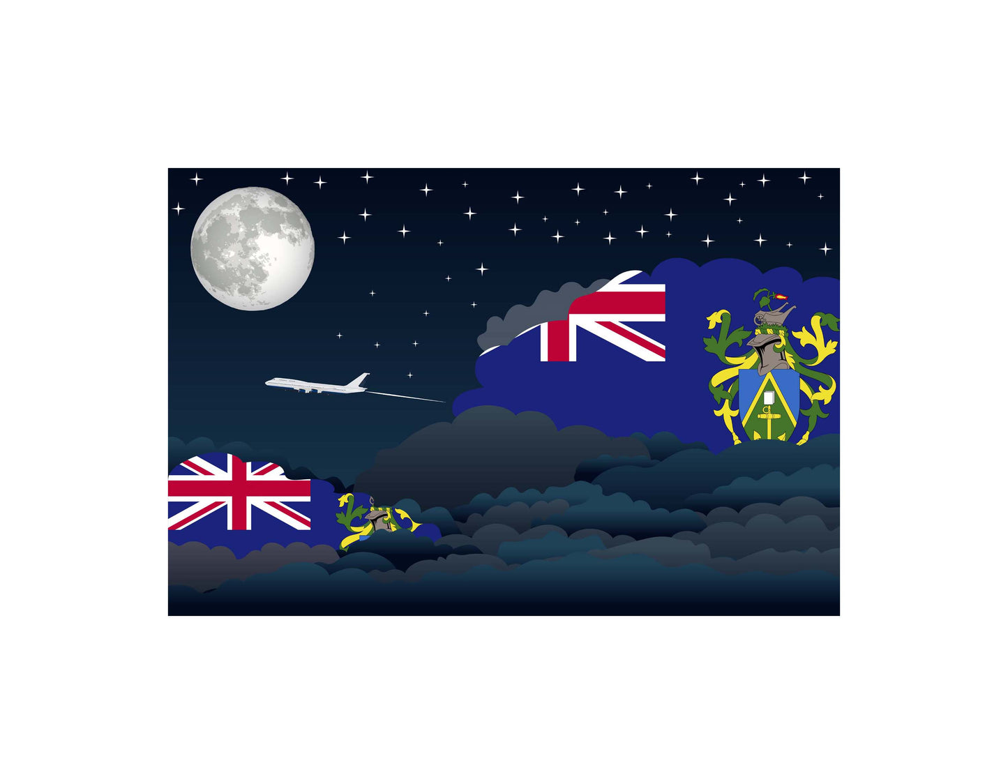 Pitcairn Islands Night Clouds Blankets & Throws | Premium Soft Blankets | City Posters Plus