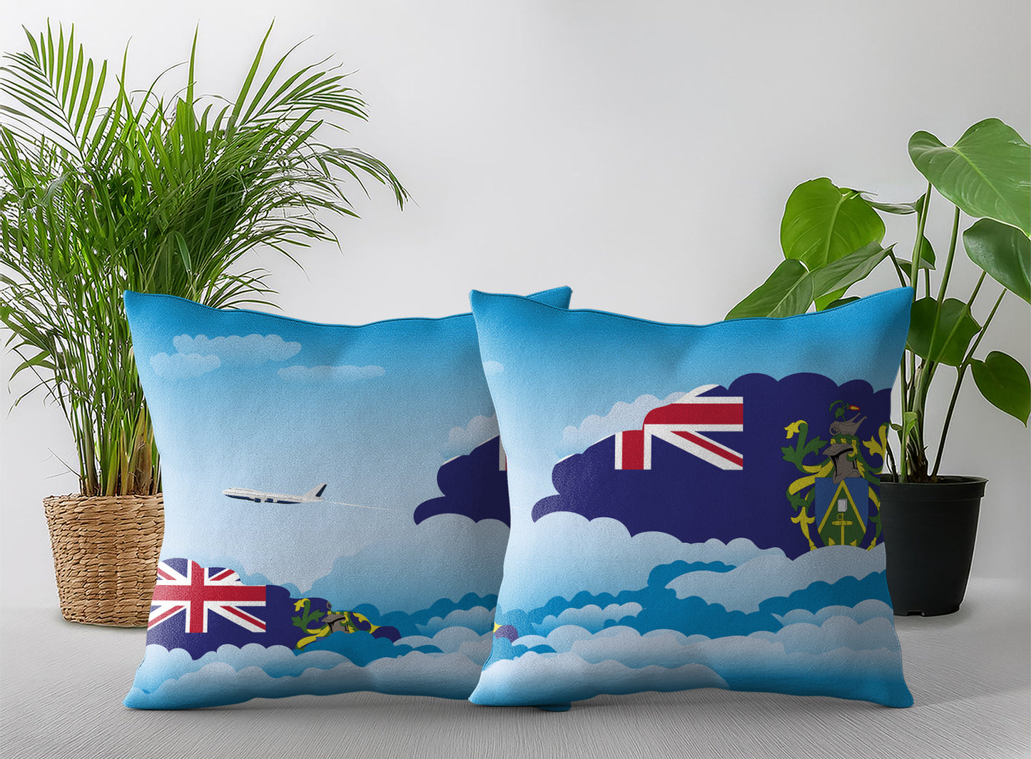 Pitcairn Islands Day Clouds Pillow Case and Pillow Throw
