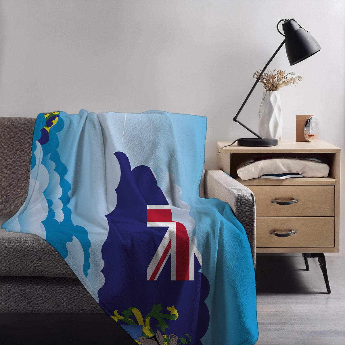 Pitcairn Islands Day Clouds Blankets & Throws | Soft Premium Blankets | City Posters Plus