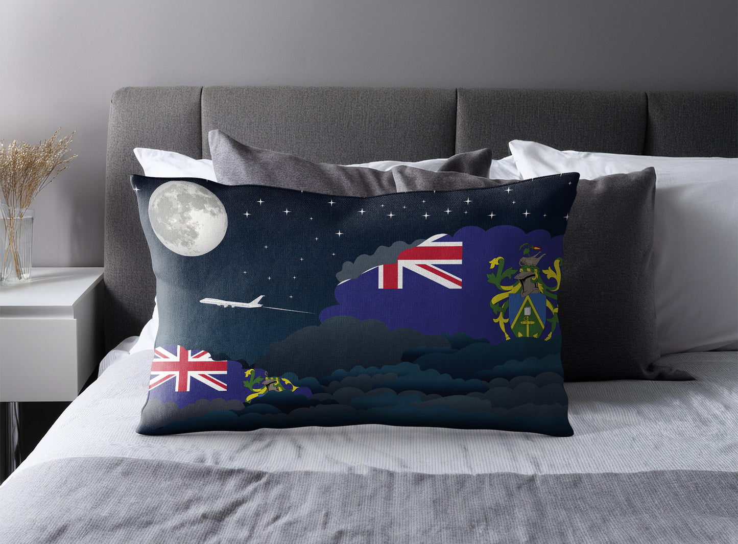 Pitcairn Islands Night Clouds Pillow Case and Pillow Throw