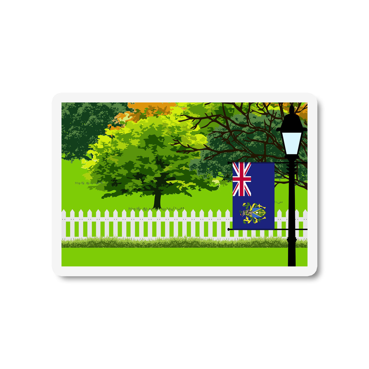 Pitcairn Islands Trees Street Lamp Fridge Magnet