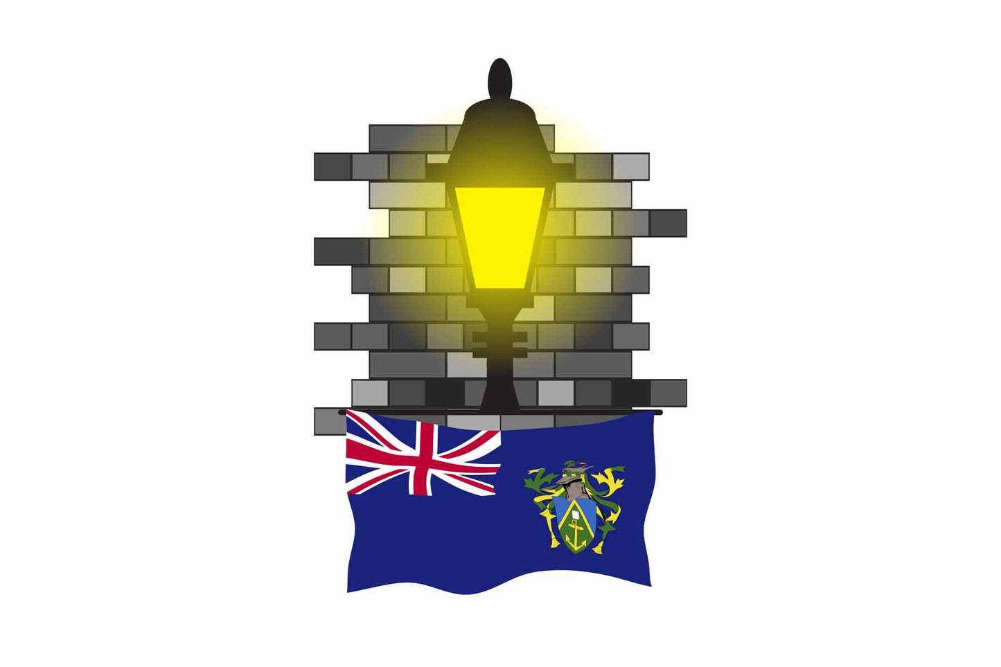 Pitcairn Islands Street Lamp Bricks Sticker