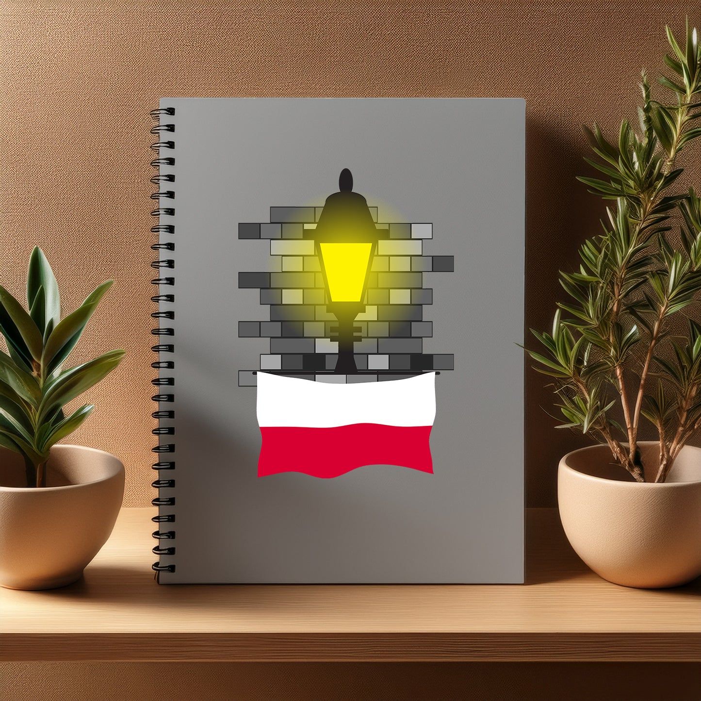 Poland  Street Lamp Bricks Notebook