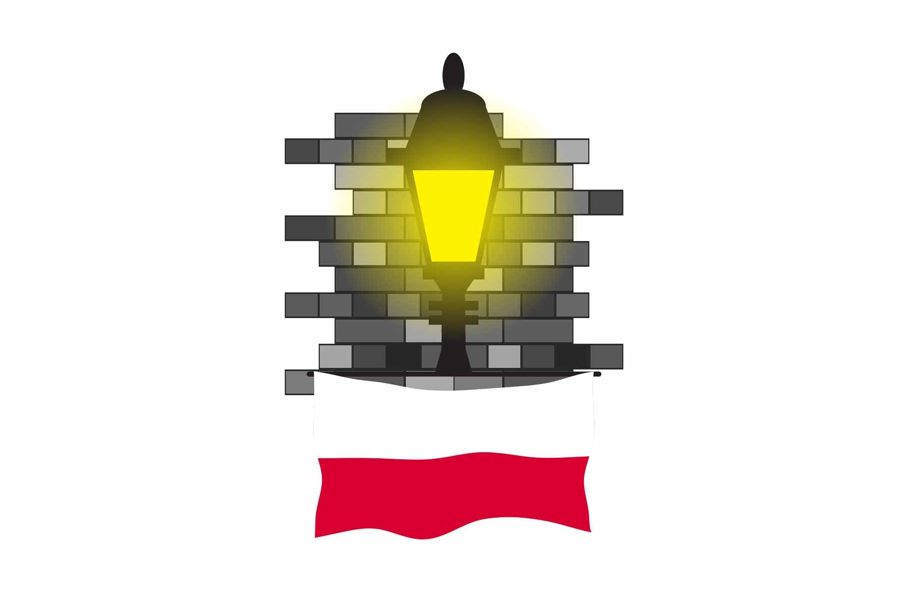 Poland Street Lamp Bricks Sticker