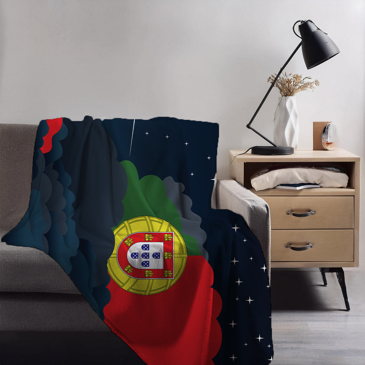 Portugal Night Clouds Blankets & Throws | Premium Soft Blankets | City Posters Plus