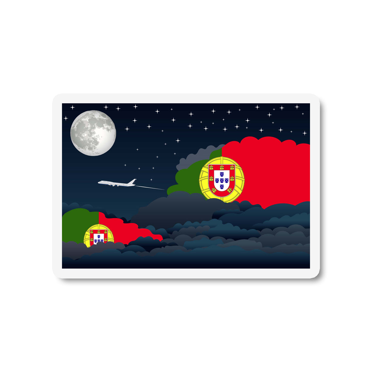 Portugal Night Clouds Fridge Magnet