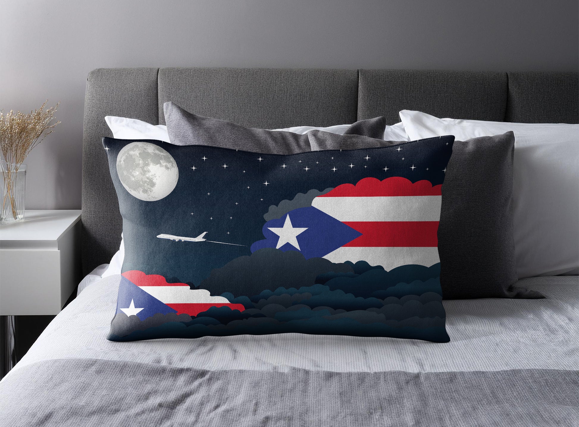 Puerto Rico Night Clouds Pillow Case and Pillow Throw