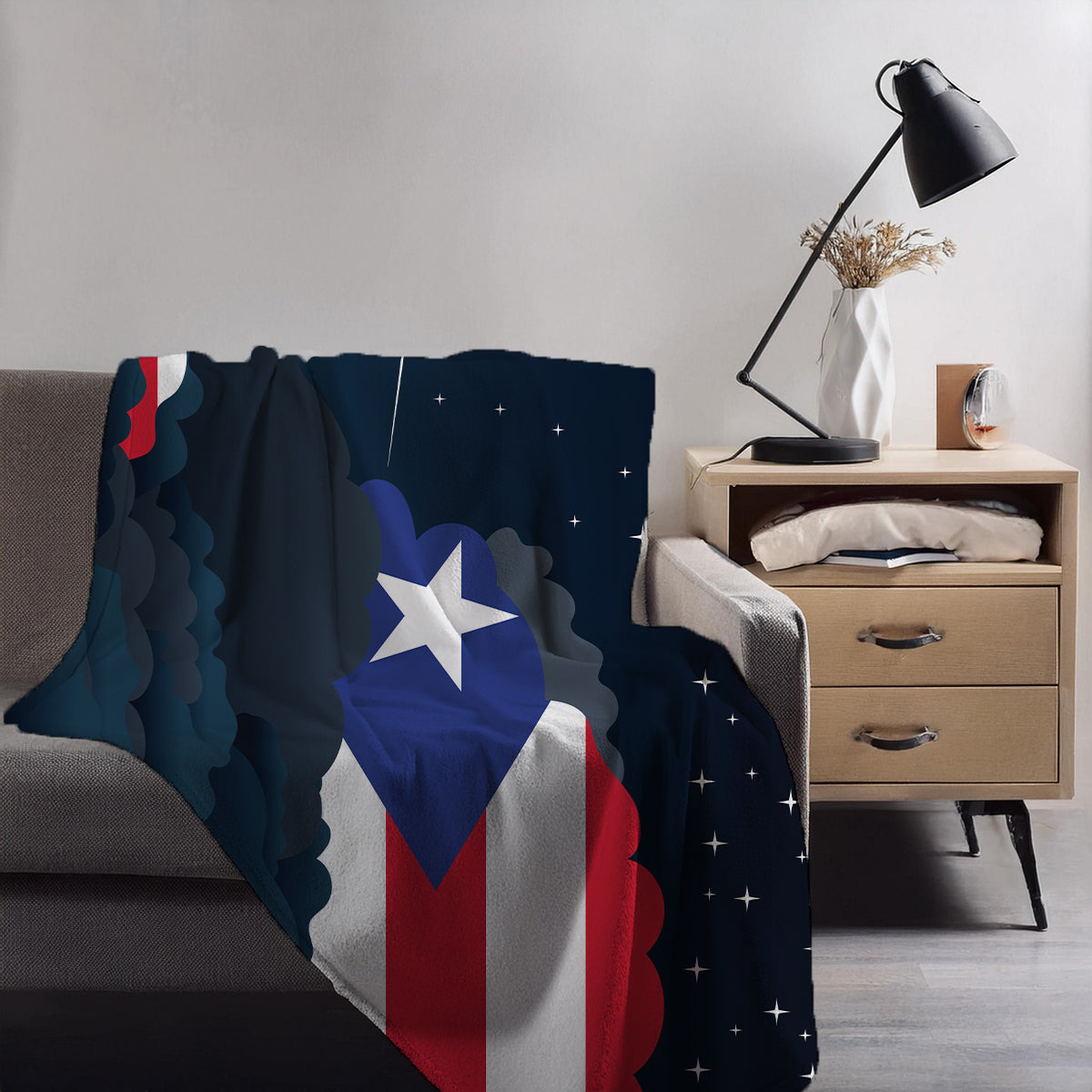 Puerto Rico Night Clouds Blankets & Throws | Premium Soft Blankets | City Posters Plus