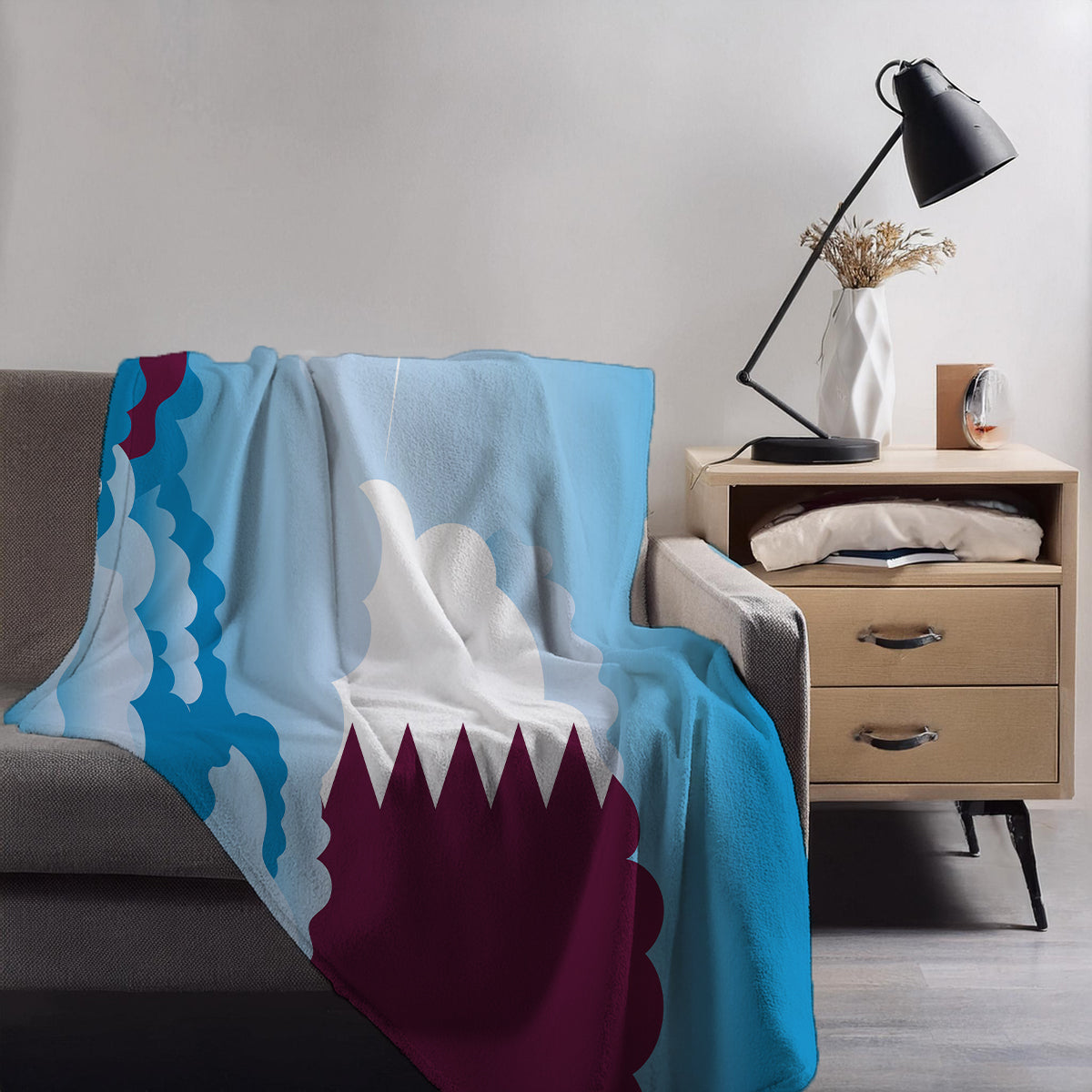 Qatar Day Clouds Blankets & Throws | Soft Premium Blankets | City Posters Plus