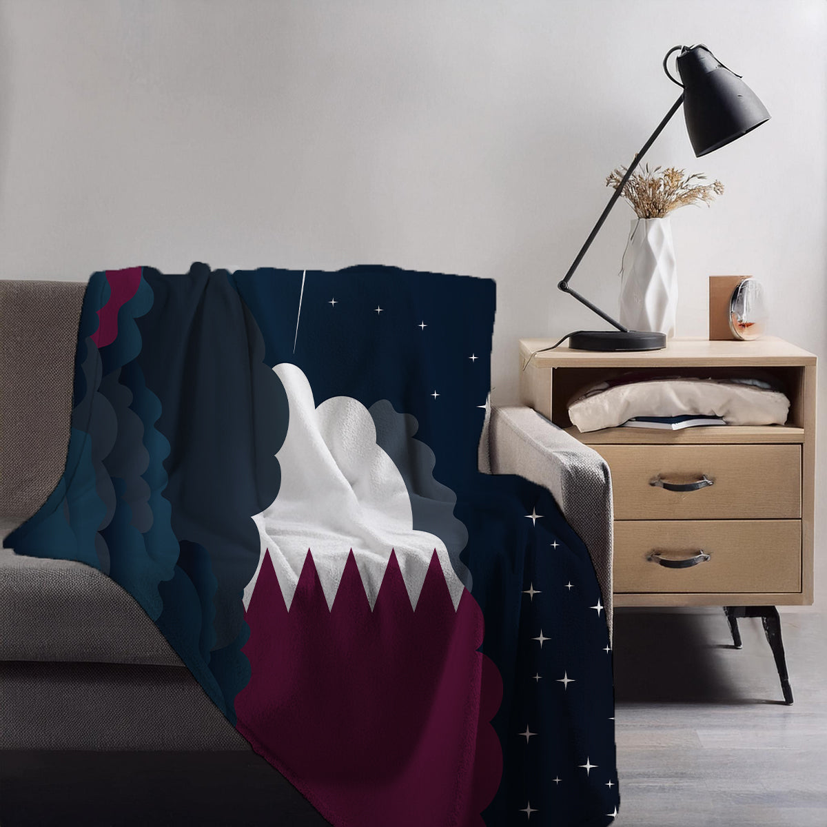 Qatar Night Clouds Blankets & Throws | Premium Soft Blankets | City Posters Plus