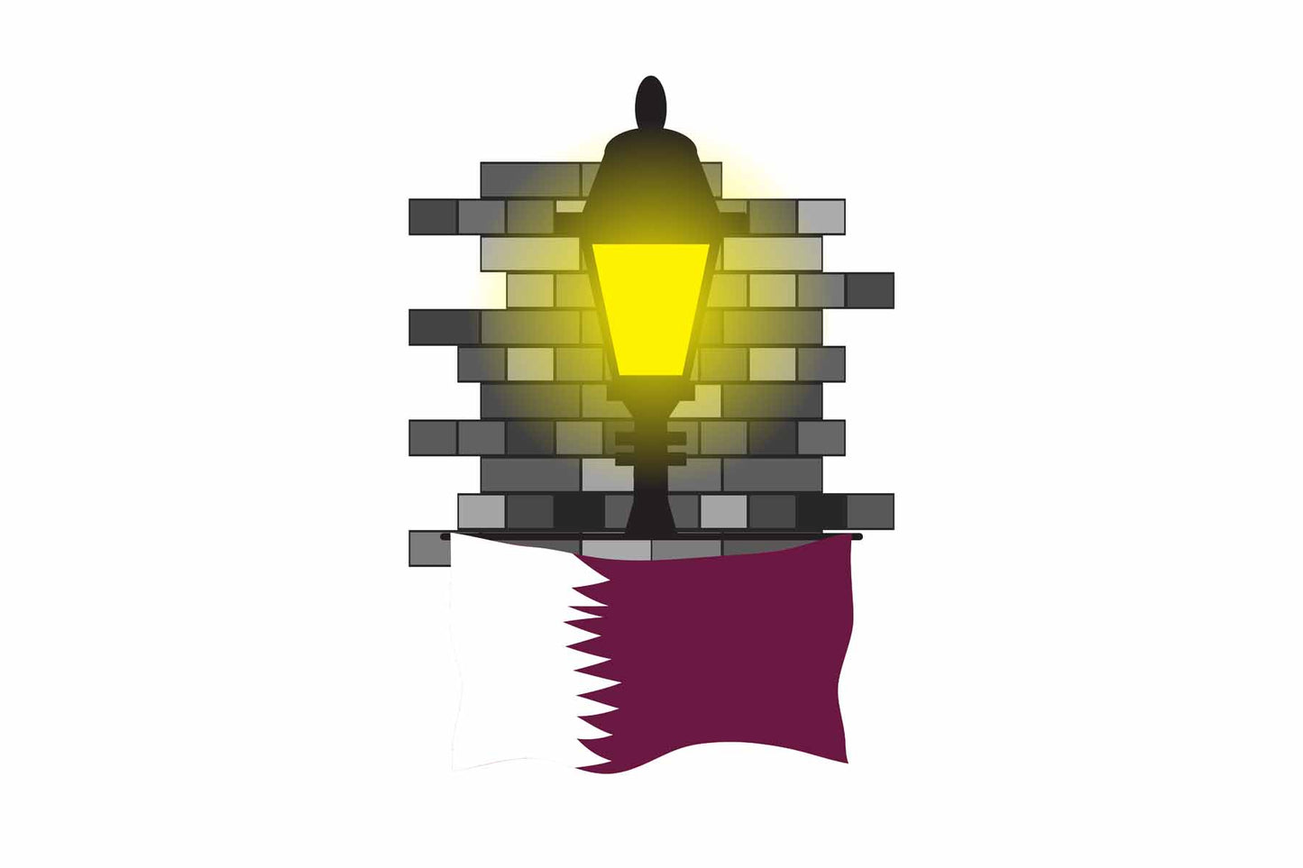 Qatar Street Lamp Bricks Sticker