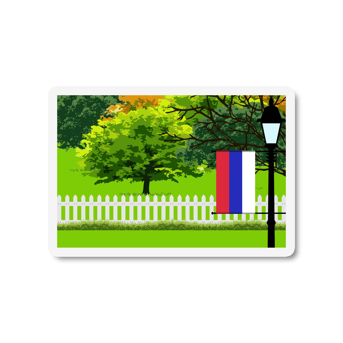 Republika Srpska Trees Street Lamp Fridge Magnet