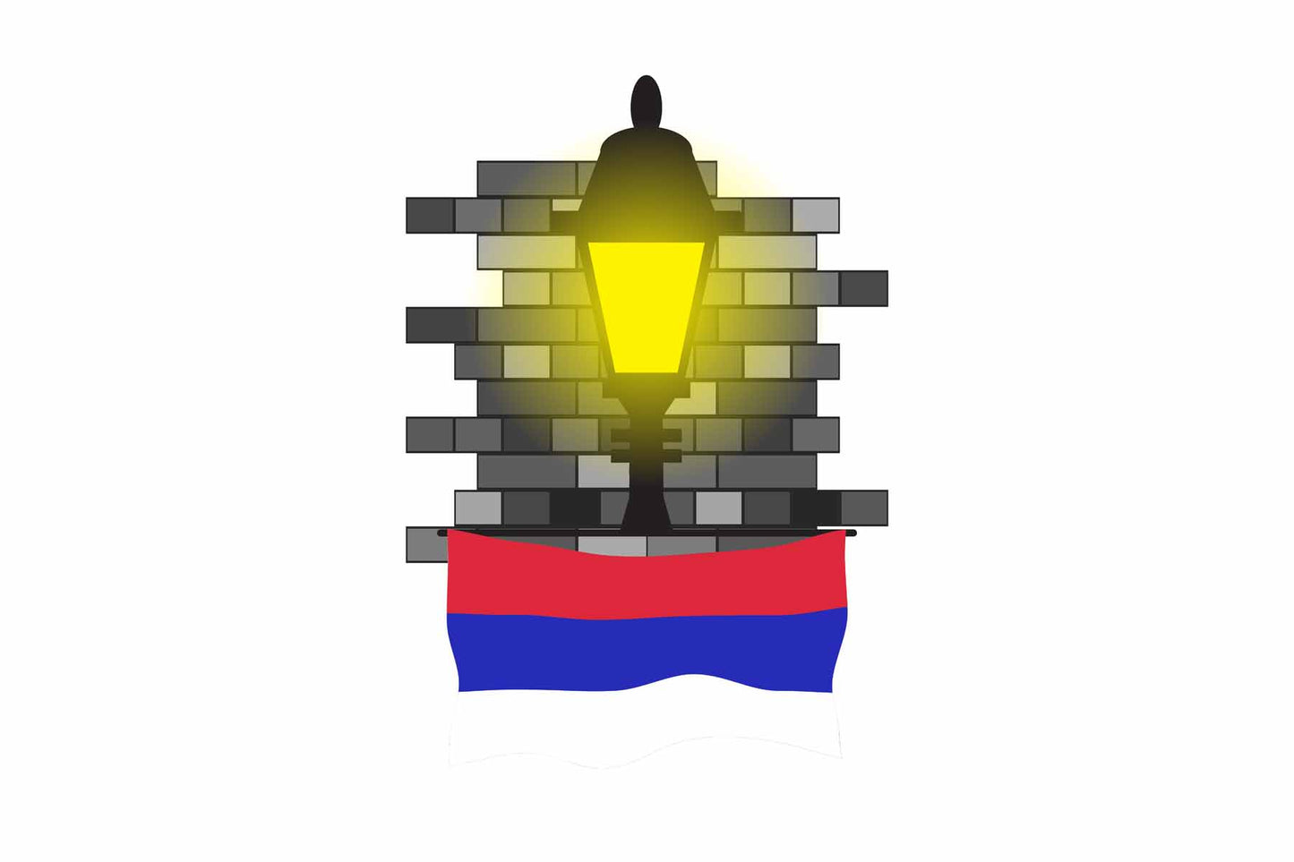 Republika Srpska Street Lamp Bricks Sticker