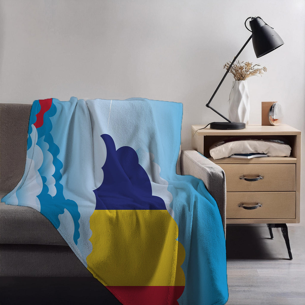 Romania Day Clouds Blankets & Throws | Soft Premium Blankets | City Posters Plus
