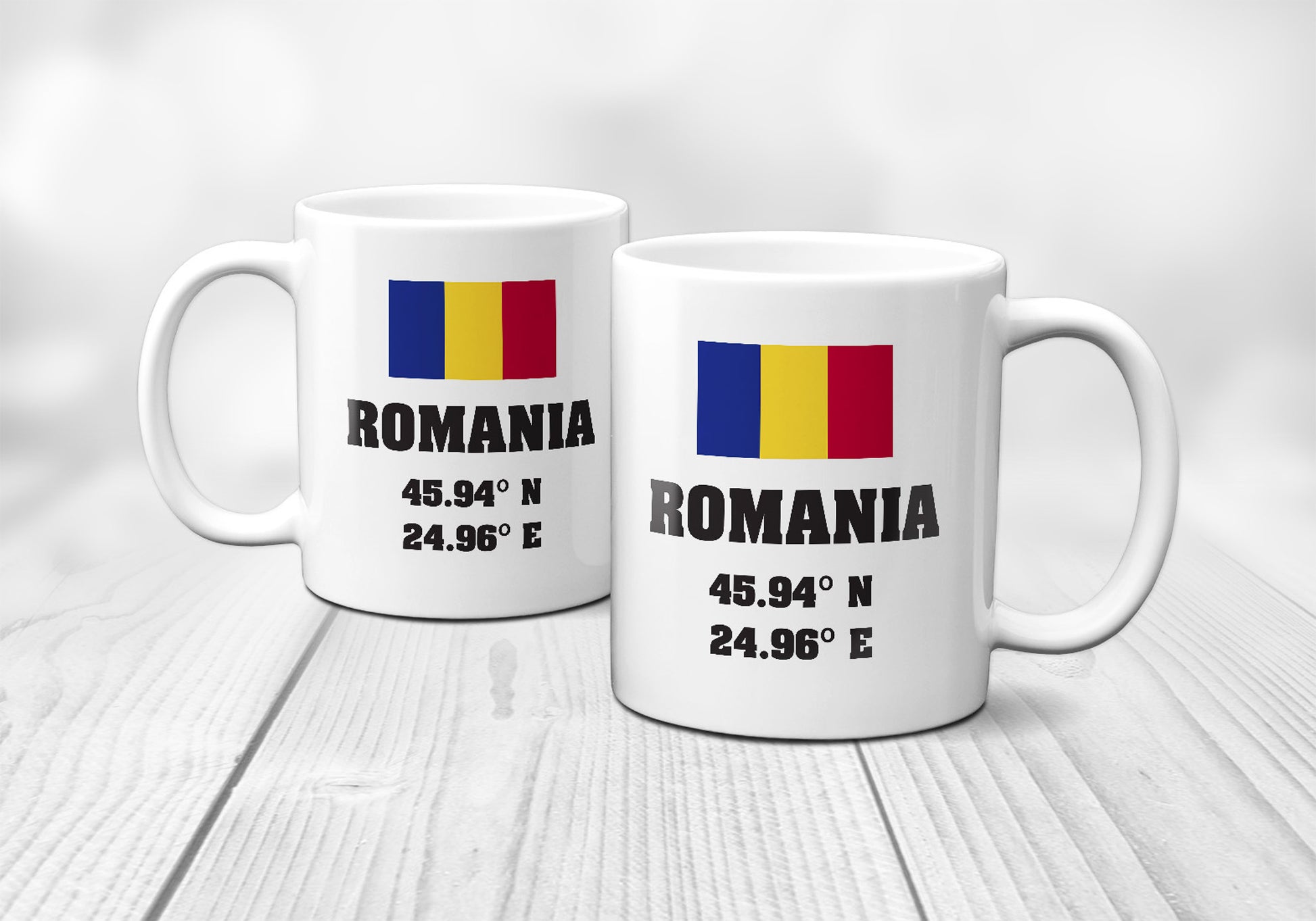Romania Laitutude Longitude Mug