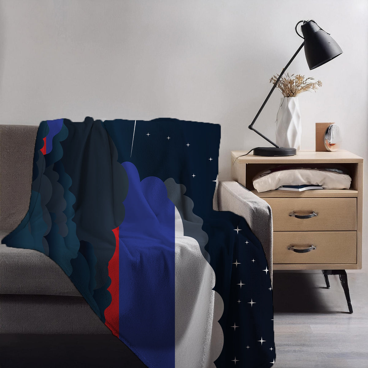 Russia Night Clouds Blankets & Throws | Premium Soft Blankets | City Posters Plus