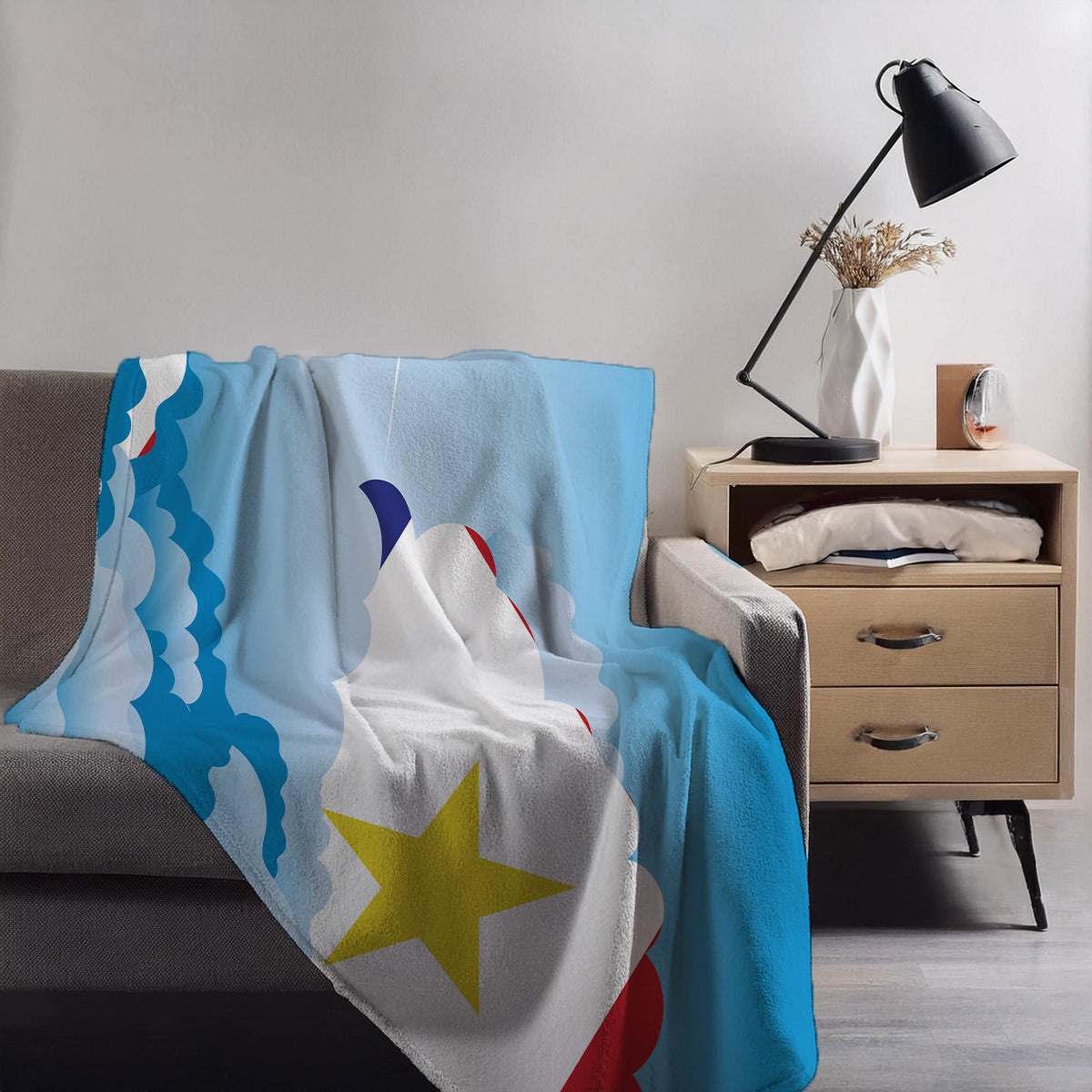 Saba Day Clouds Blankets & Throws | Soft Premium Blankets | City Posters Plus