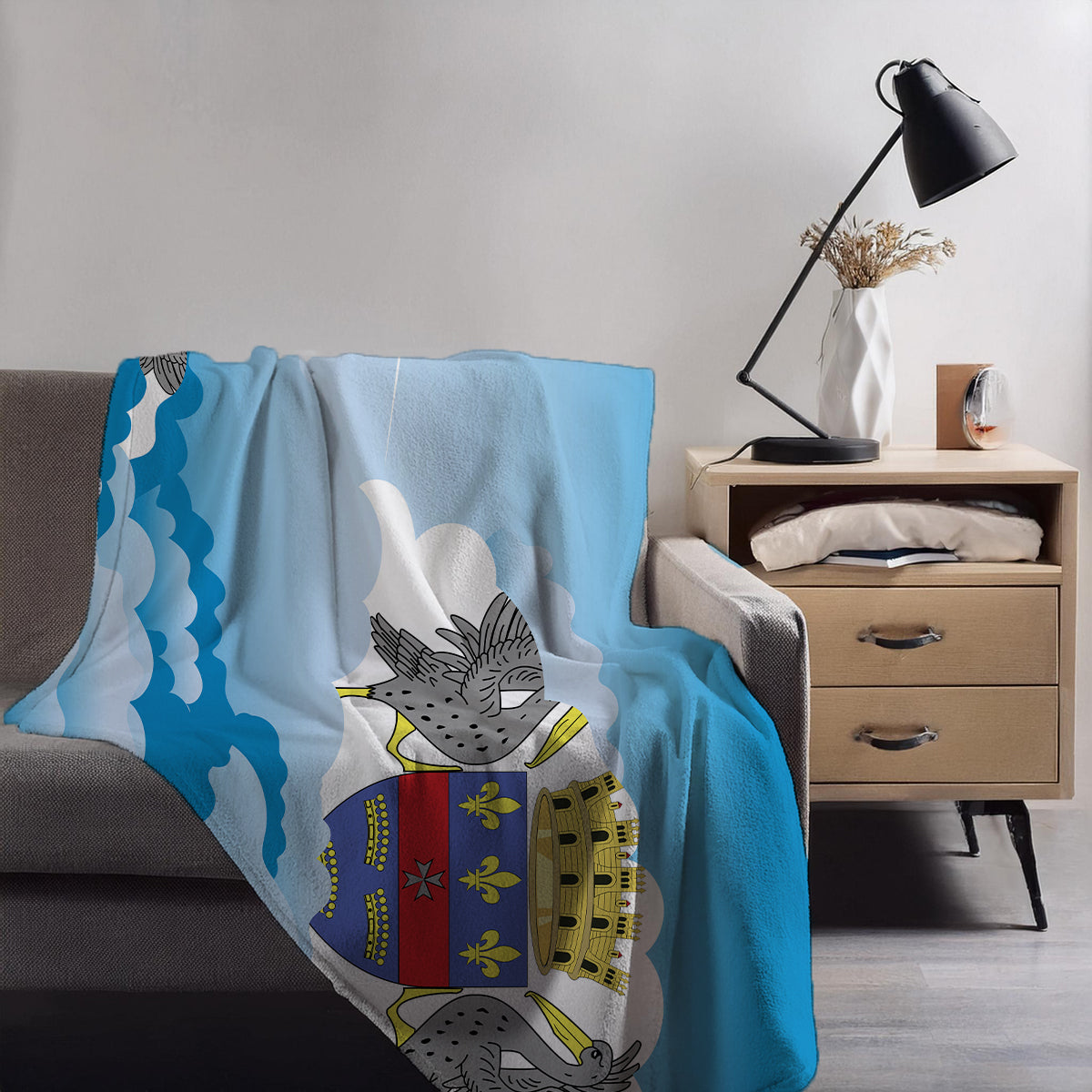 Saint Barthelemy Day Clouds Blankets & Throws | Soft Premium Blankets | City Posters Plus