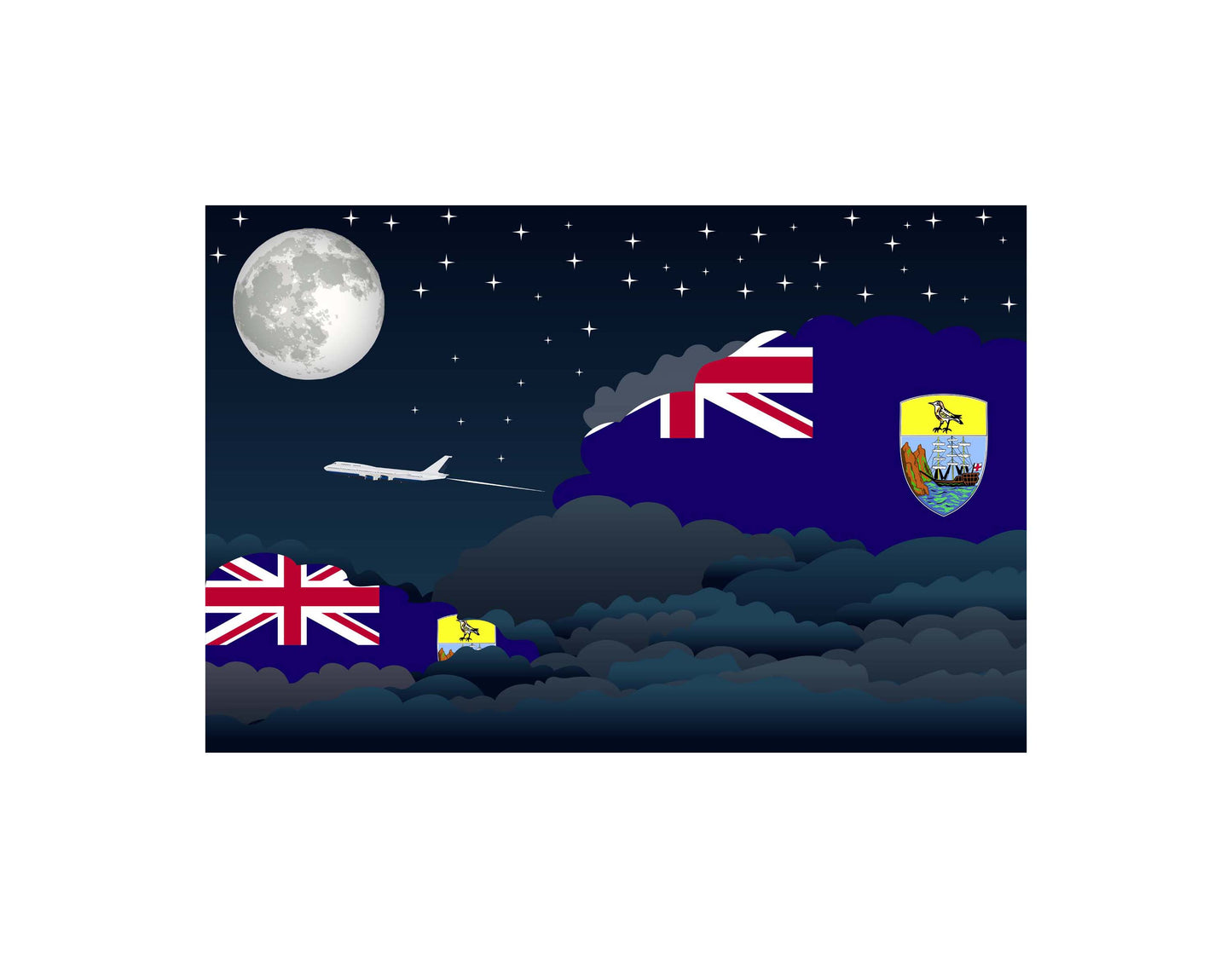 Saint Helena Night Clouds Blankets & Throws | Premium Soft Blankets | City Posters Plus