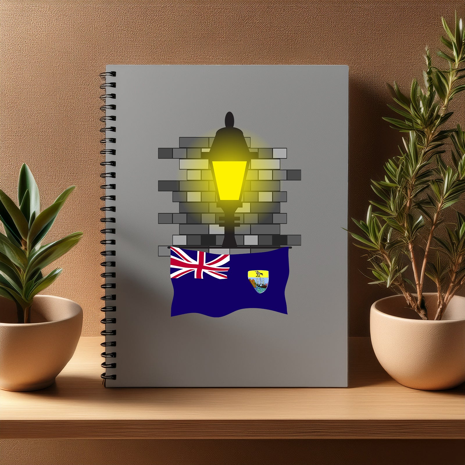 Saint Helena  Street Lamp Bricks Notebook