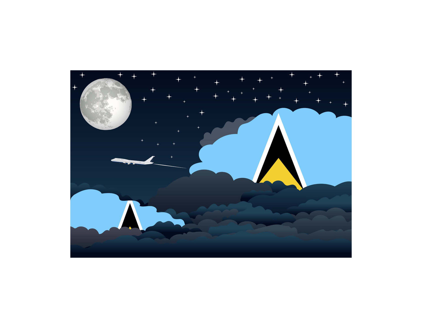 Saint Lucia Night Clouds Blankets & Throws | Premium Soft Blankets | City Posters Plus