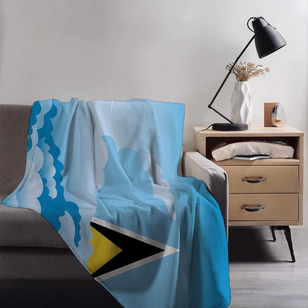 Saint Lucia Day Clouds Blankets & Throws | Soft Premium Blankets | City Posters Plus