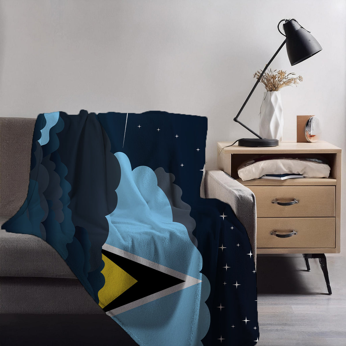 Saint Lucia Night Clouds Blankets & Throws | Premium Soft Blankets | City Posters Plus
