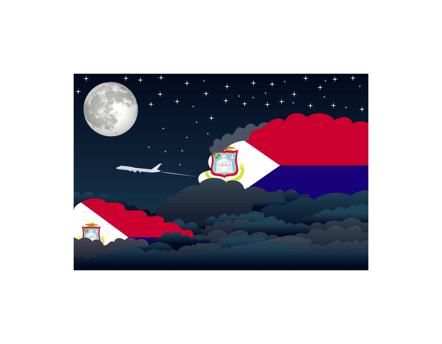 Saint Martin Night Clouds Blankets & Throws | Premium Soft Blankets | City Posters Plus