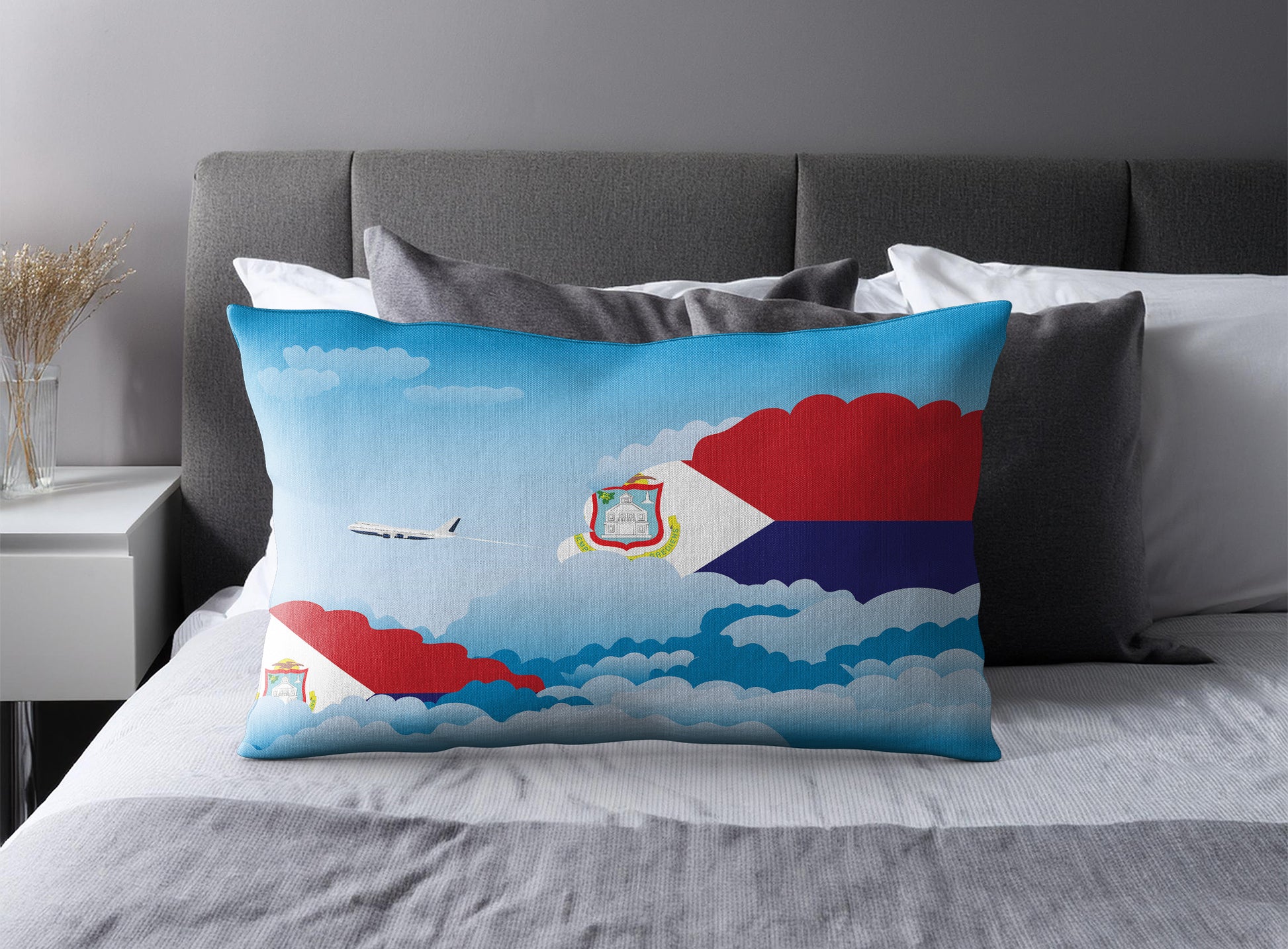 Saint Martin Day Clouds Pillow Case and Pillow Throw