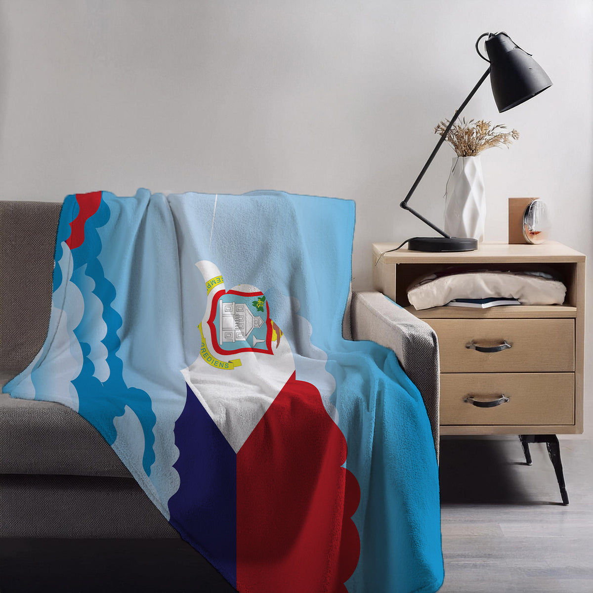 Saint Martin Day Clouds Blankets & Throws | Soft Premium Blankets | City Posters Plus