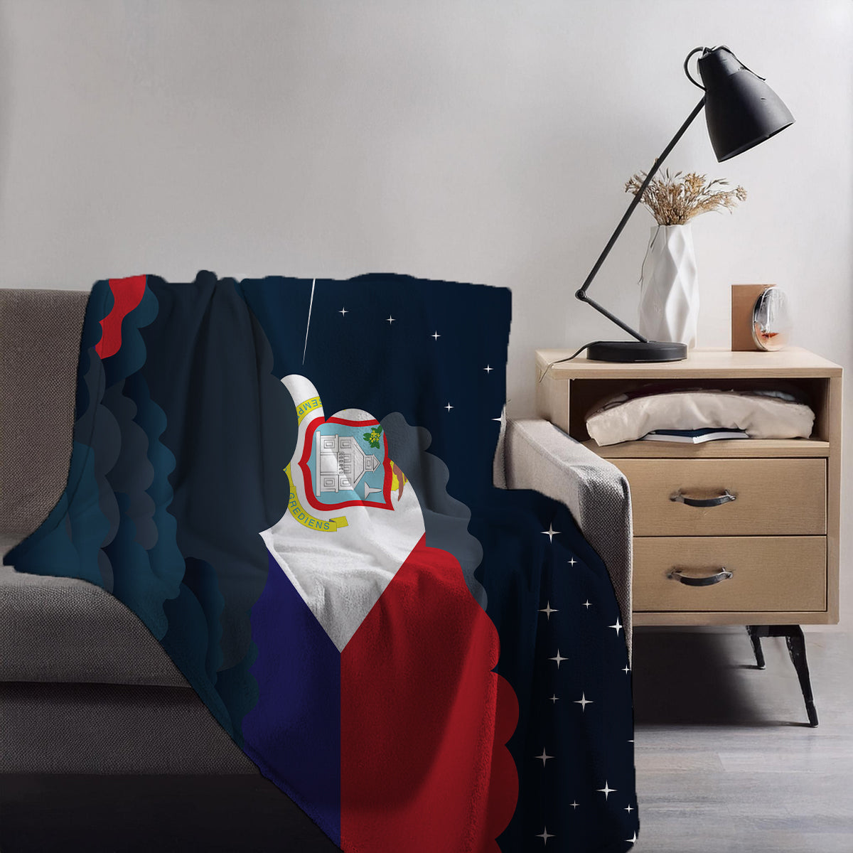 Saint Martin Night Clouds Blankets & Throws | Premium Soft Blankets | City Posters Plus