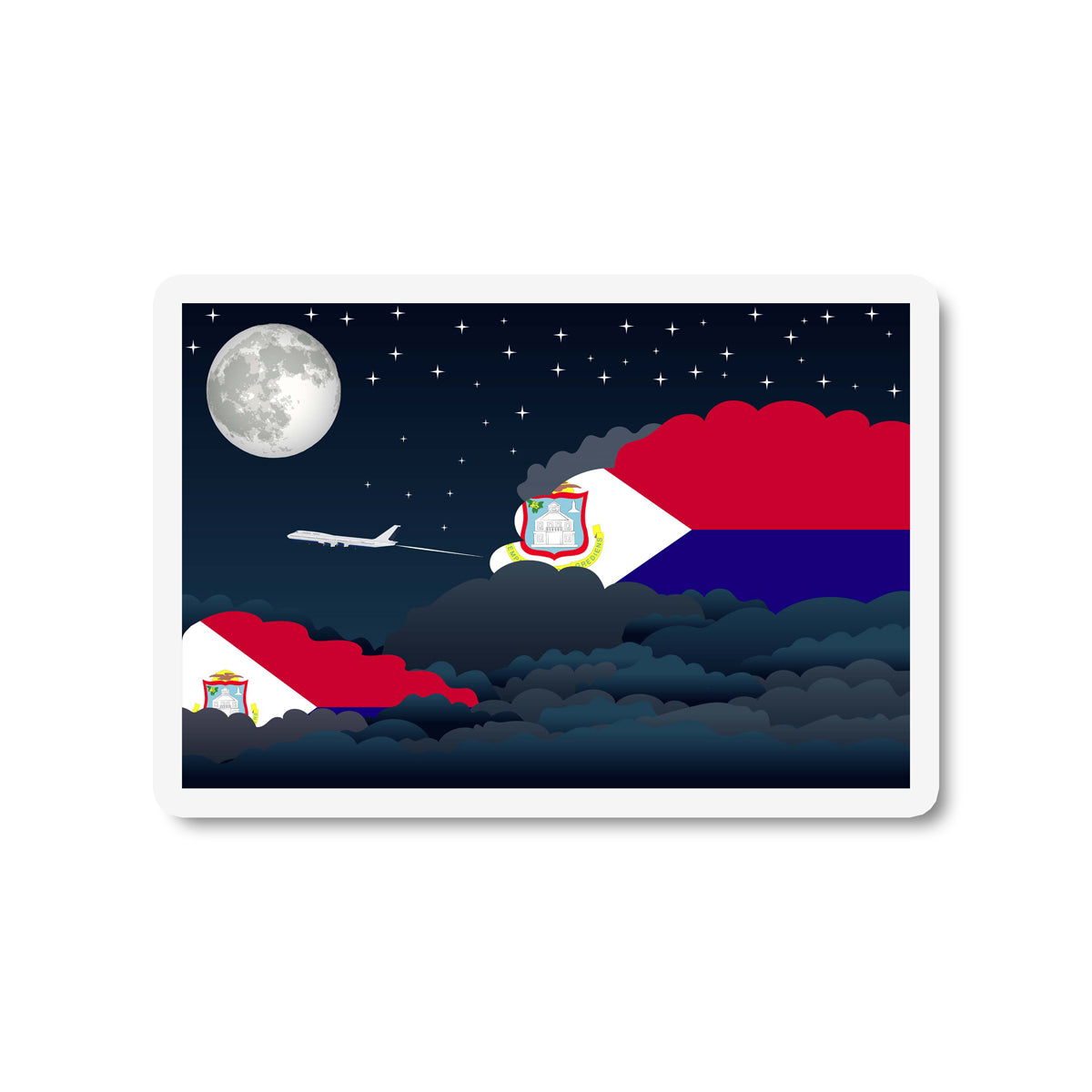 Saint Martin Night Clouds Fridge Magnet