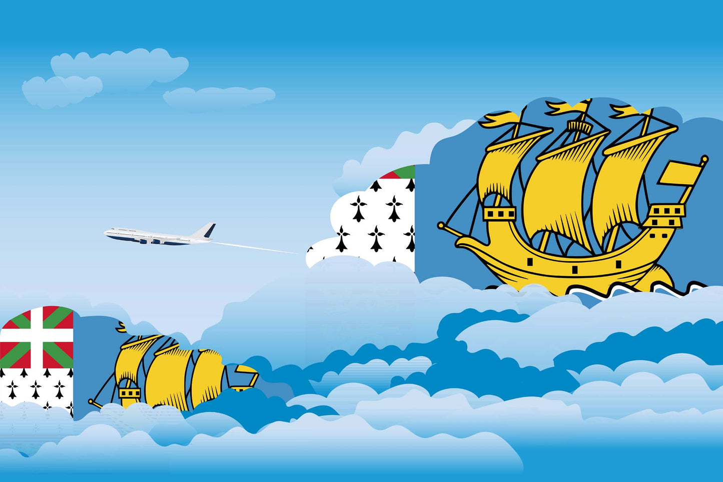 Saint Pierre Case and Miquelon Day Clouds Blankets & Throws | Soft Premium Blankets | City Posters Plus