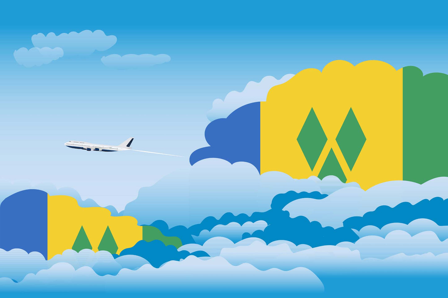 Saint Vincent Case and the Grenadines Day Clouds Blankets & Throws | Soft Premium Blankets | City Posters Plus
