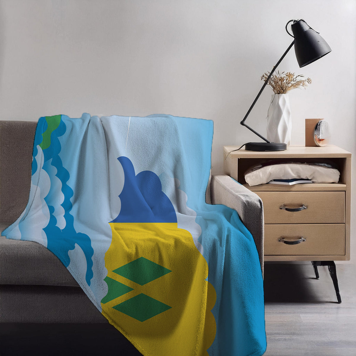 Saint Vincent Case and the Grenadines Day Clouds Blankets & Throws | Soft Premium Blankets | City Posters Plus