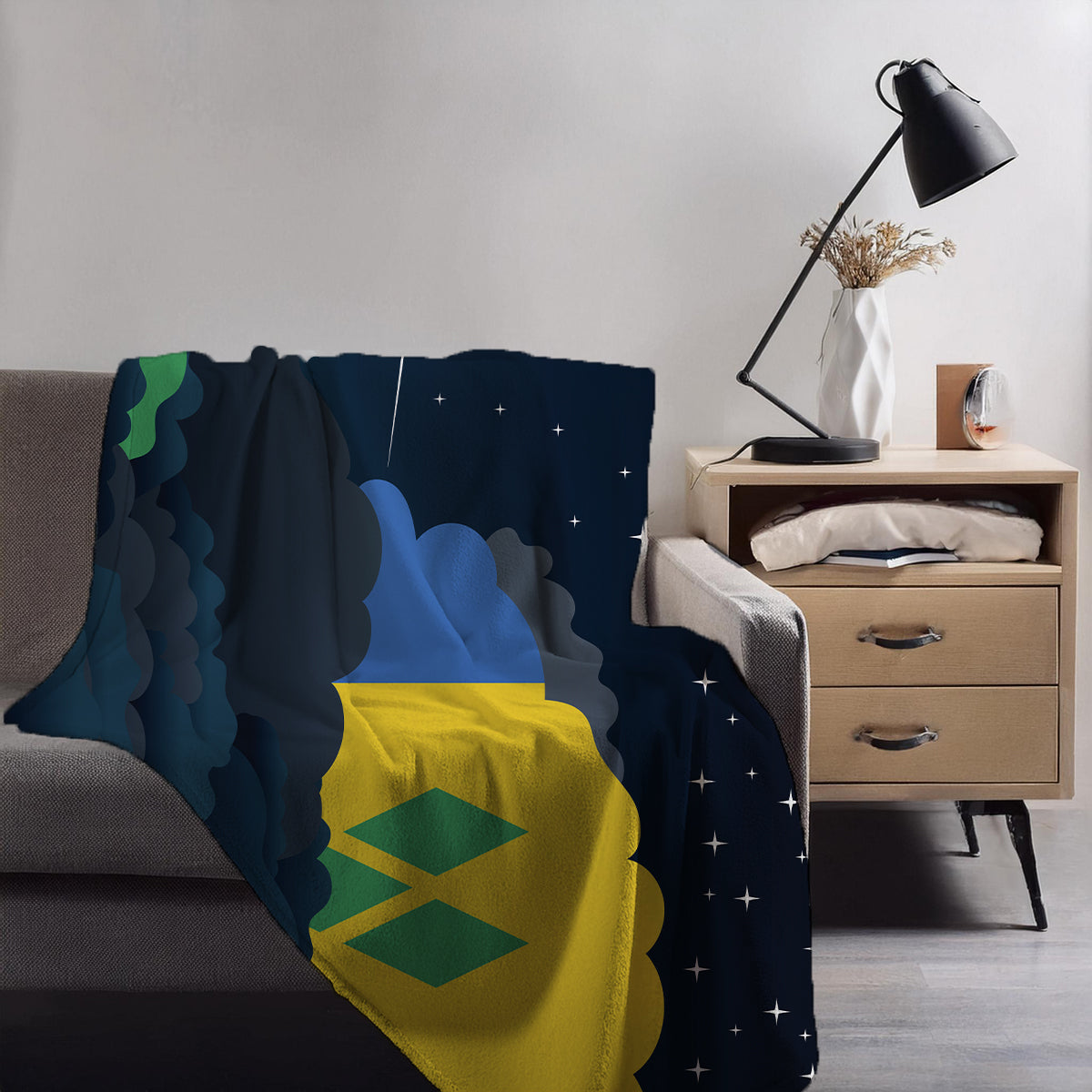 Saint Vincent Case and the Grenadines Night Clouds Blankets & Throws | Premium Soft Blankets | City Posters Plus