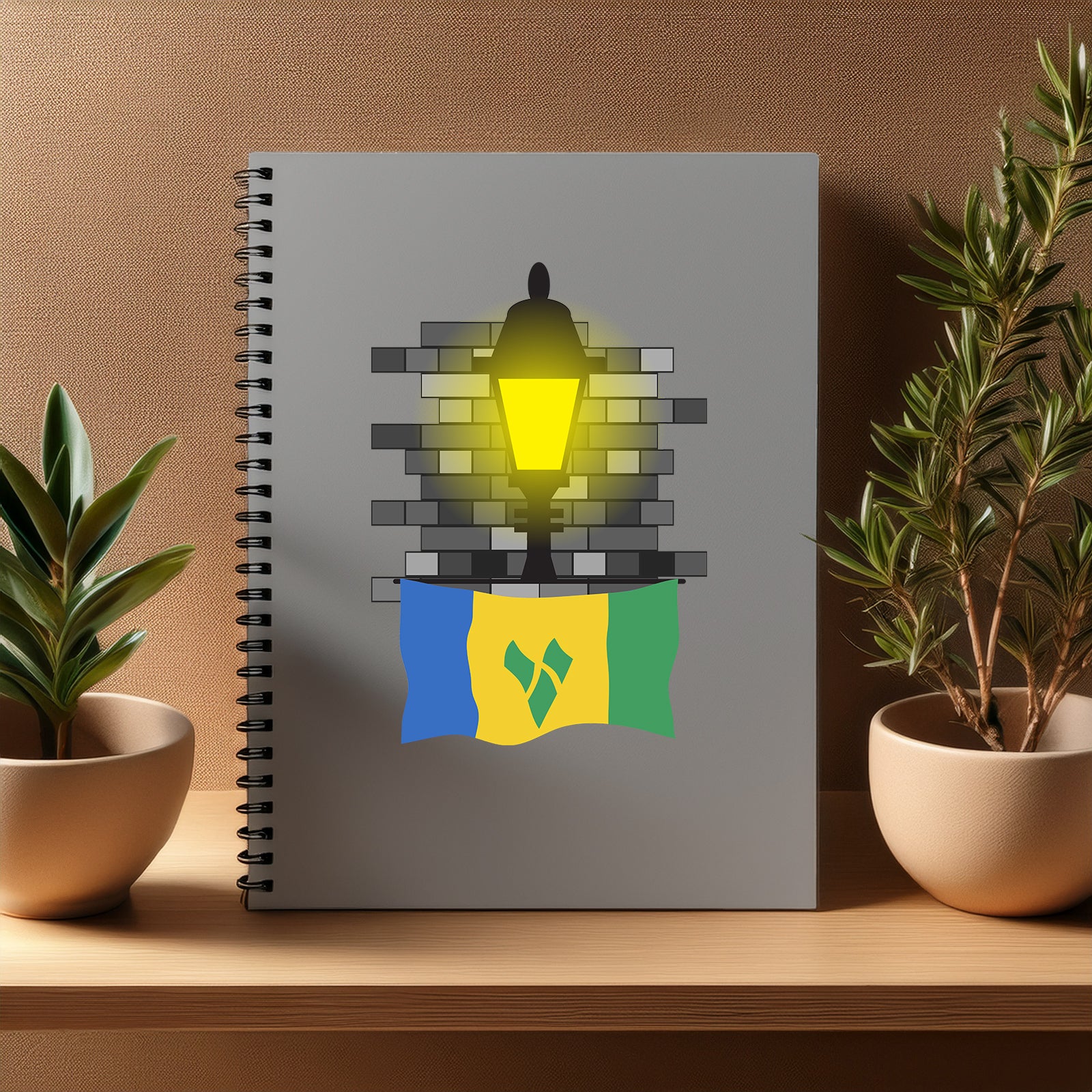 Saint Vincent and the Grenadines  Street Lamp Bricks Notebook