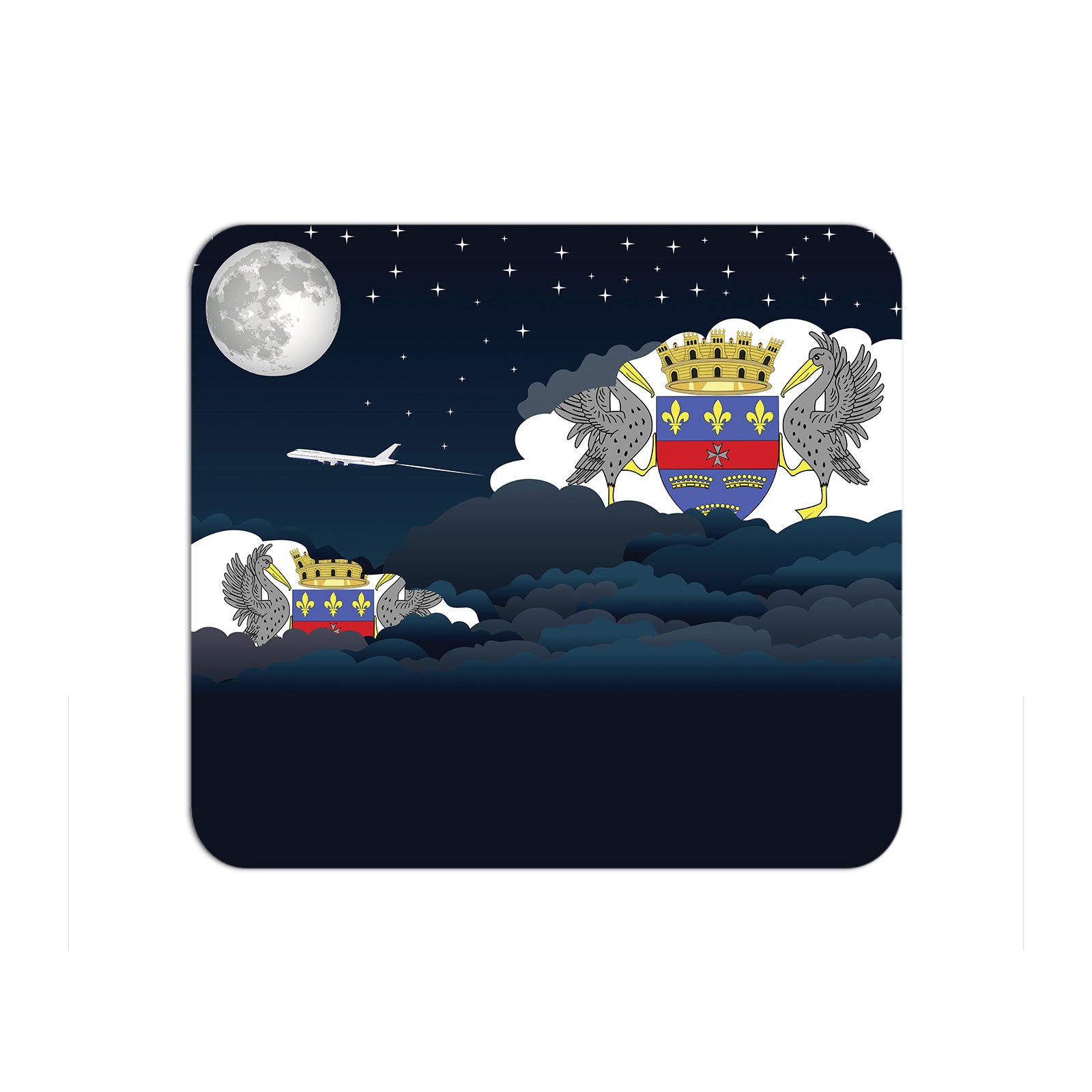 Saint Barthelemy Airplane Airport Flight Night Clouds Mousepad 