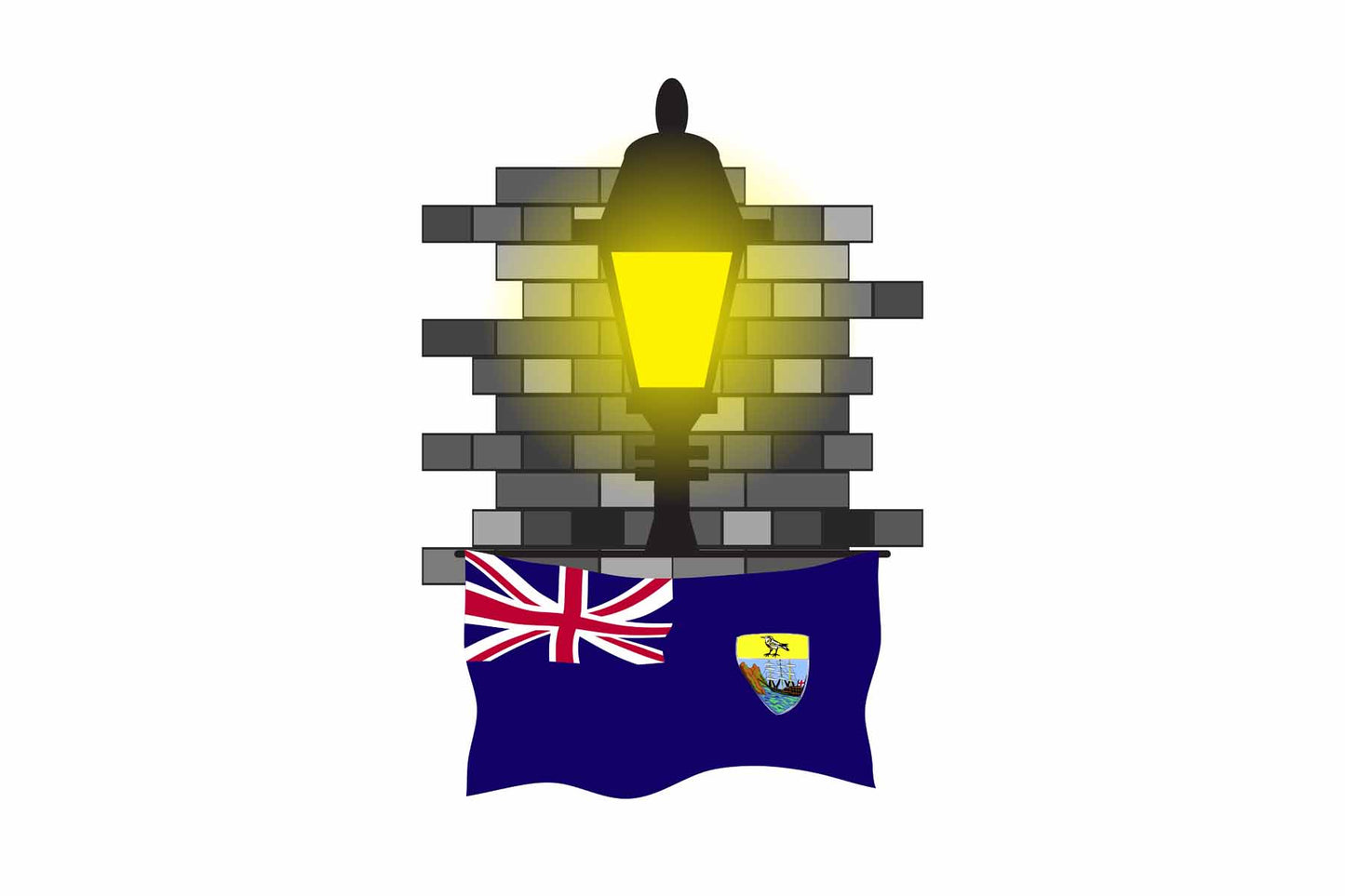 Saint Helena Street Lamp Bricks Sticker