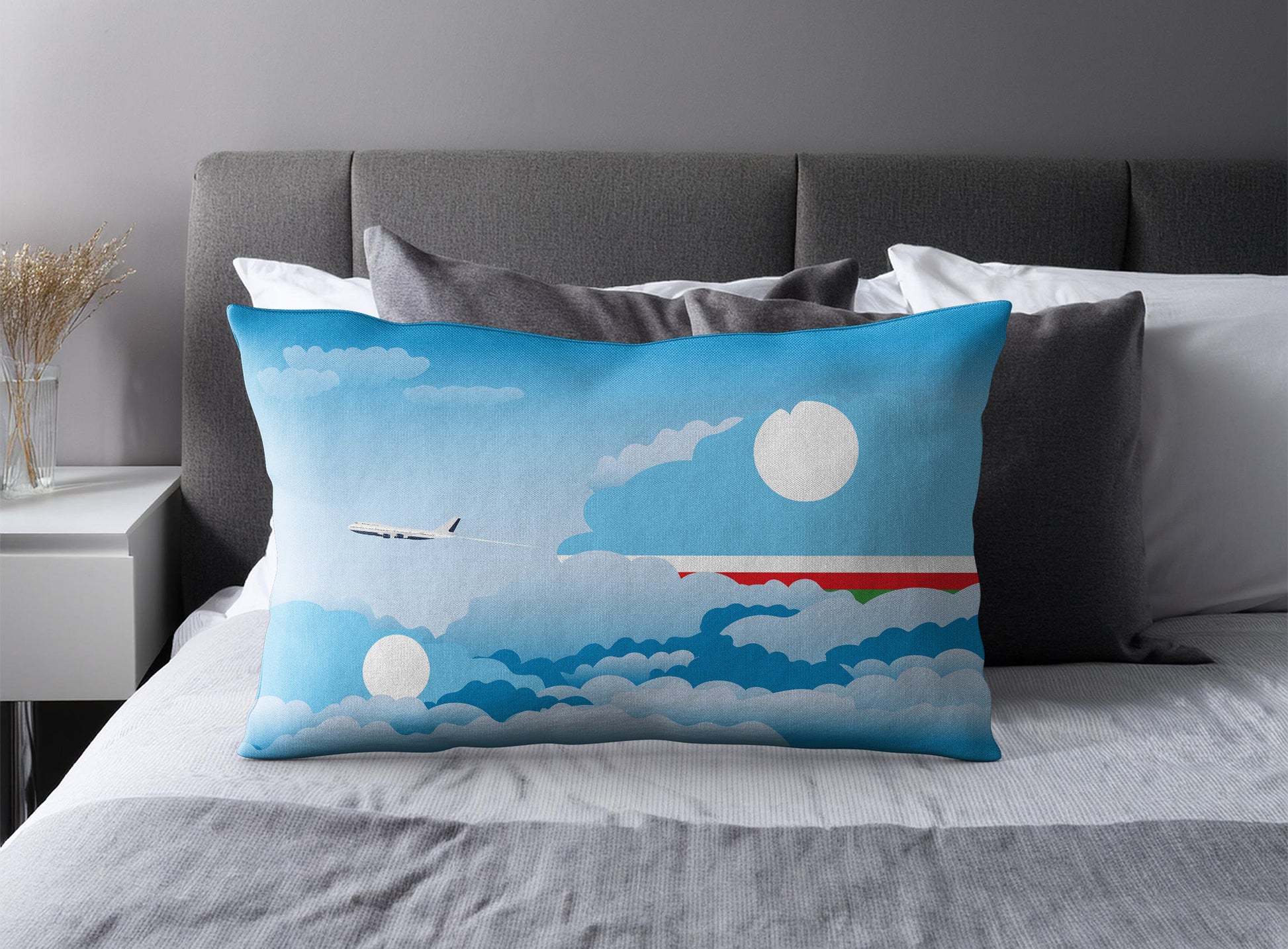 Sakha Republic World Airplane Day Clouds Square & Rectangle Pillow Cases | Aviation Decorative Pillow Covers