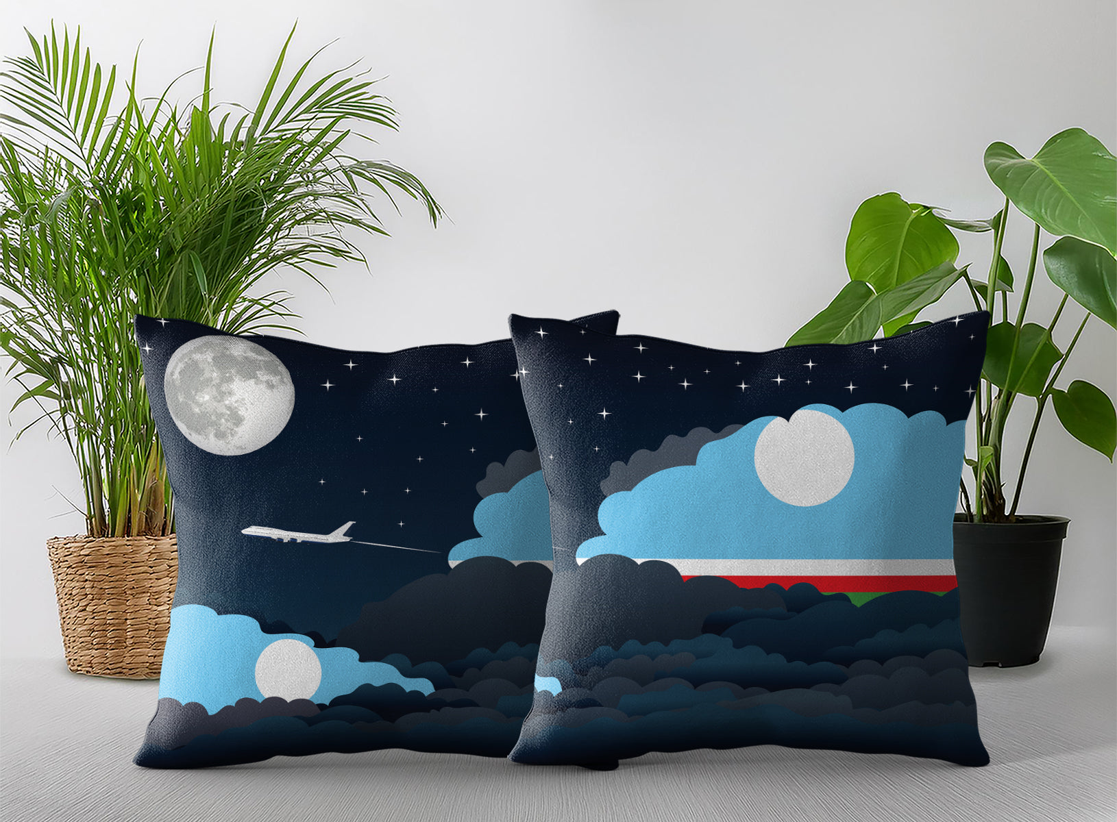 Sakha Republic Night Clouds Pillow Case and Pillow Throw