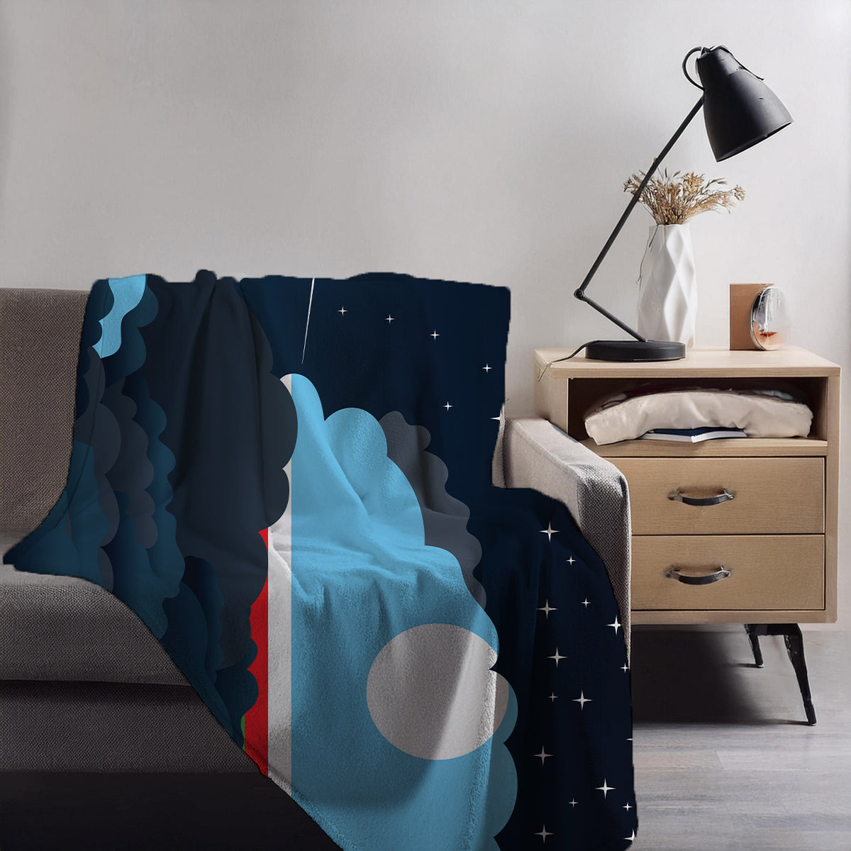 Sakha Republic Night Clouds Blankets & Throws | Premium Soft Blankets | City Posters Plus