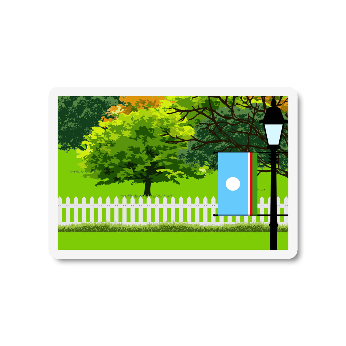 Sakha Republic Trees Street Lamp Fridge Magnet