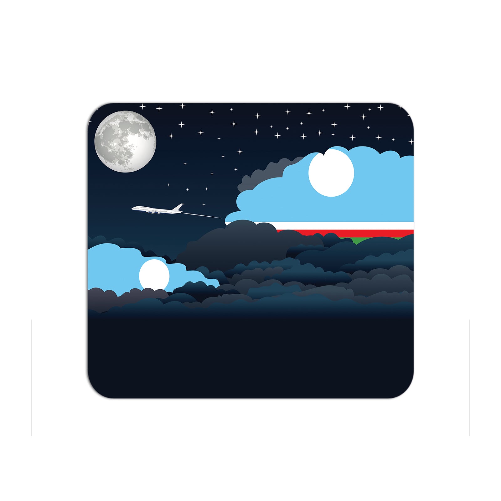 Sakha Republic Airplane Airport Flight Night Clouds Mousepad 